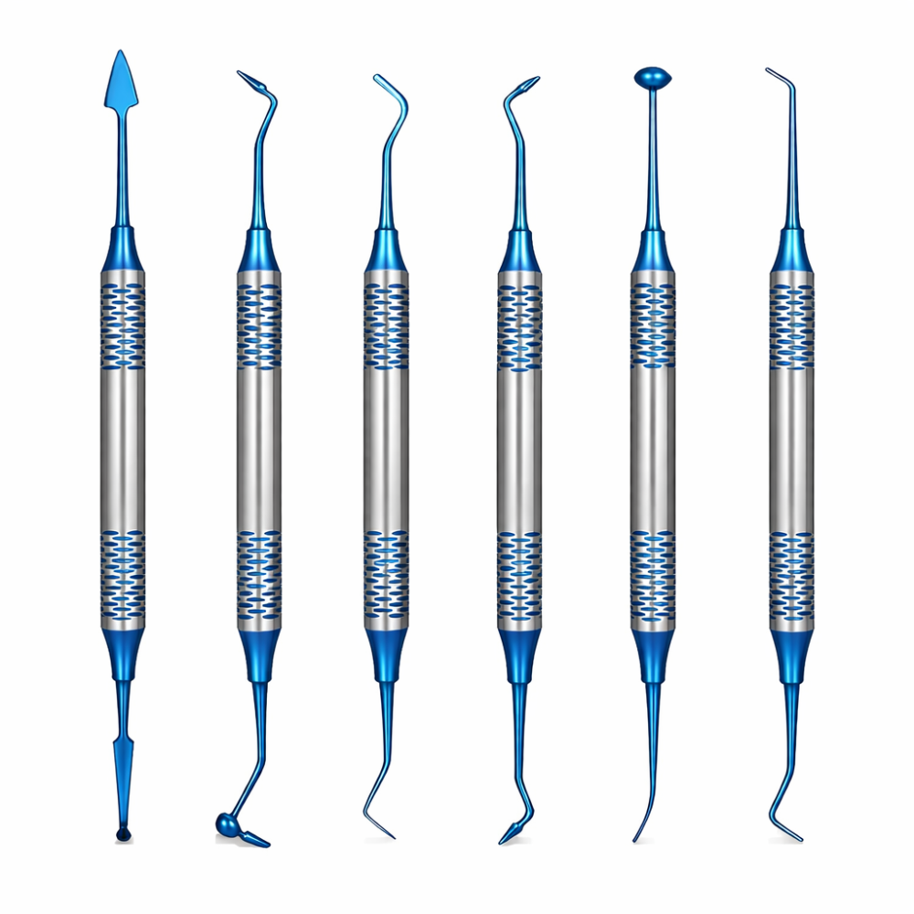 KIT COM 6 ESPÁTULAS DE RESINA ESPECIAIS PARA REDUÇÃO DE CARIE | DENTIST