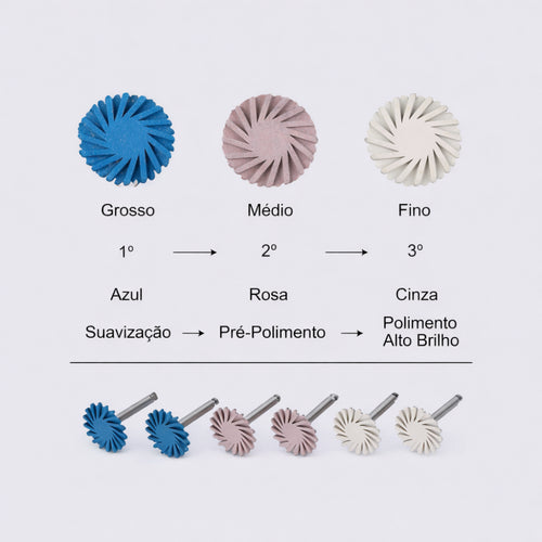 KIT POLIMENTO RESINA COM 6 UNIDADES